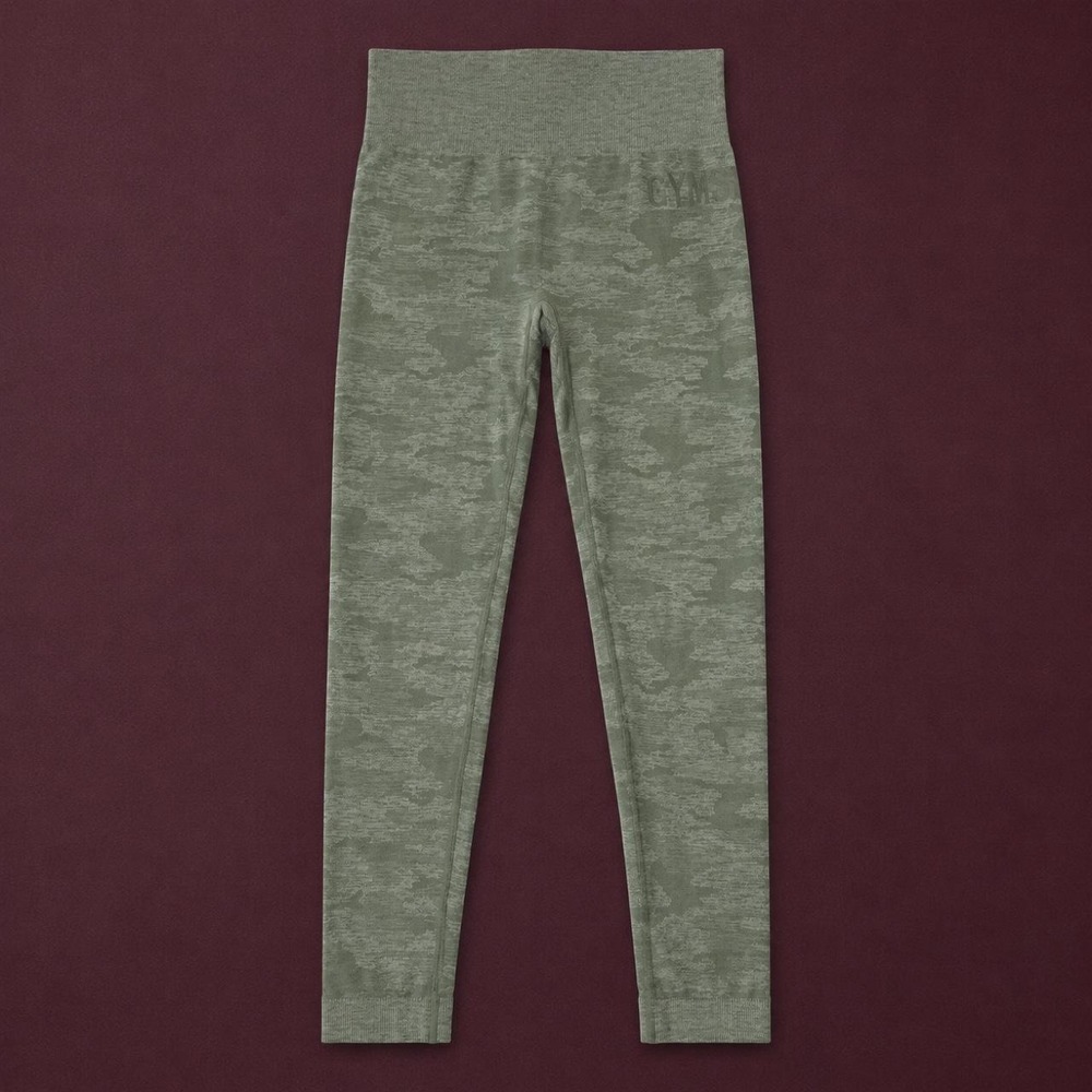 Gymshark Adapt Camo Seamless Green High Waisted Leggings Medium